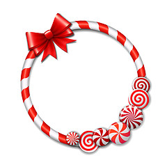 Image showing Frame made of candy cane