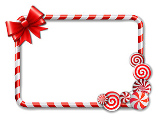 Image showing Frame made of candy cane