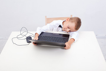 Image showing Boy using his laptop computer