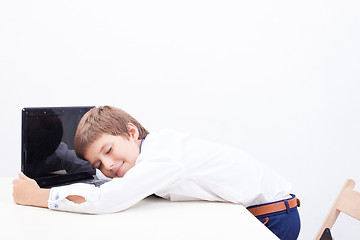 Image showing Boy using his laptop computer