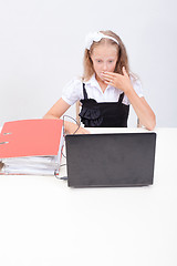 Image showing Girl using his laptop computer