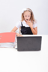 Image showing Girl using his laptop computer