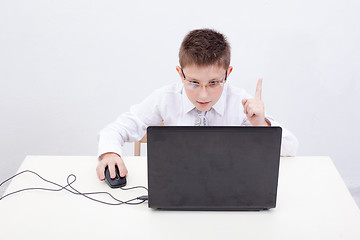 Image showing Boy using his laptop computer