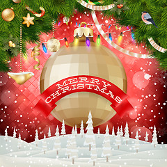 Image showing Christmas bauble composition. EPS 10