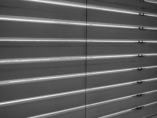 Image showing Window blinds in black and white