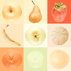 Image showing Retro looking Fruit collage