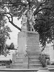 Image showing Black and white Shakespeare statue in London