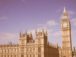 Image showing Retro looking Houses of Parliament in London