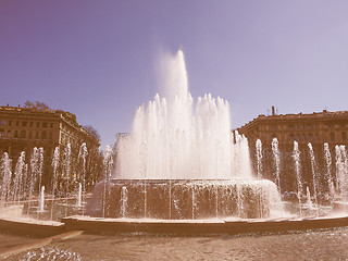 Image showing Retro looking Fountain in Milan