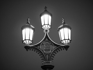 Image showing Black and white Street lamp