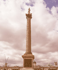 Image showing Retro looking Nelson Column in London