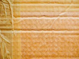 Image showing Retro look Brown corrugated cardboard background