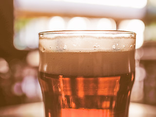 Image showing Retro looking Pint of beer