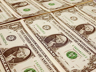 Image showing Retro look Dollar notes 1 Dollar