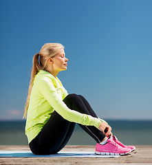 Image showing woman doing sports outdoors