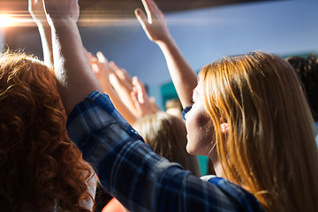 Image showing close up of happy people at concert in night club