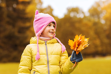 Image showing happy beautiful little girl portrait outdoors