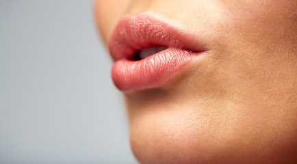 Image showing close up of young woman lips