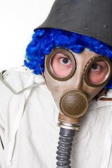 Image showing Person in gas mask