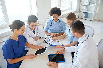 Image showing group of happy doctors meeting at hospital office