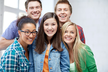 Image showing group of happy high school students or classmates