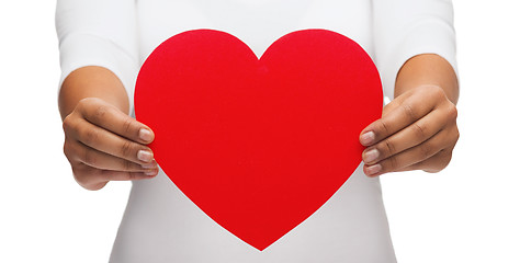 Image showing closeup of woman hands with heart