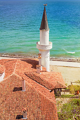 Image showing Minaret against the Sea