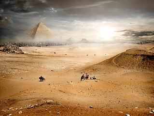 Image showing Fog over pyramid