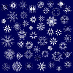 Image showing Different Winter Snowflakes