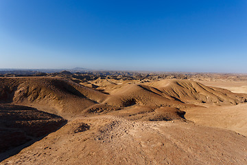 Image showing panorama of fantrastic Namibia moonscape landscape