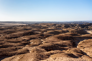 Image showing panorama of fantrastic Namibia moonscape landscape