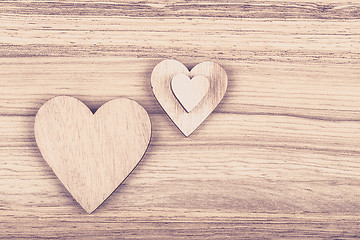 Image showing valentine\'s wooden hearts