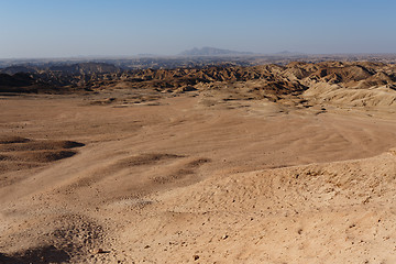 Image showing panorama of fantrastic Namibia moonscape landscape