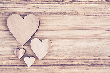 Image showing valentine\'s wooden hearts