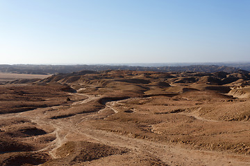 Image showing panorama of fantrastic Namibia moonscape landscape