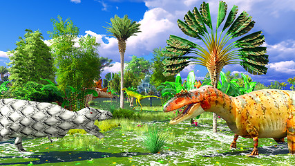 Image showing Tropical dinosaur park