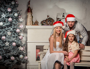 Image showing Portrait of friendly family on Christmas evening