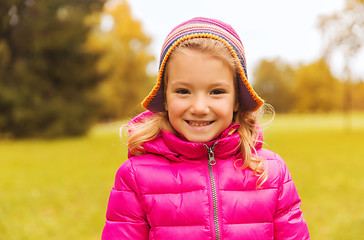 Image showing happy beautiful little girl portrait outdoors