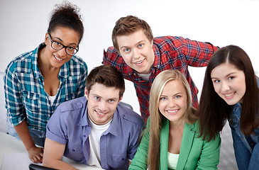Image showing group of happy high school students or classmates
