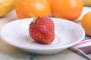 Image showing strawberry, mandarin, orange, banana, many different fruits for the health of the entire family