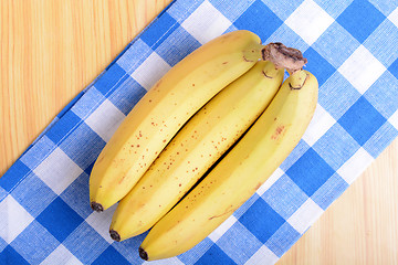 Image showing Bunch of bananas on white bowl, health food concept