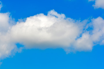 Image showing white fluffy clouds in the blue sky