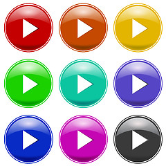 Image showing Set of Colorful Play Icons