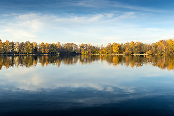 Image showing lake at evening in autumn