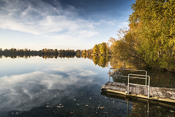 Image showing lake at evening in autumn