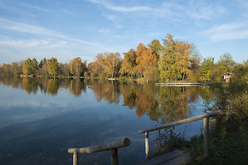 Image showing lake at evening in autumn