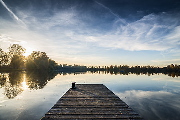 Image showing lake at evening in autumn