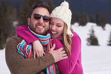 Image showing romantic young couple on winter vacation