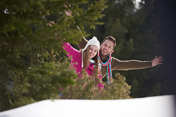 Image showing romantic young couple on winter vacation