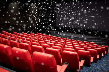 Image showing movie theater or cinema empty auditorium